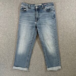 Santana Jeans Jeans Womens 12 Straight Fit Blue Stretch Cuffed Medium Wash